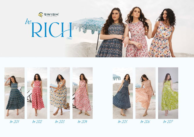 BE RICH 2 Stylish Party Wear Wholesale Kurti Collection